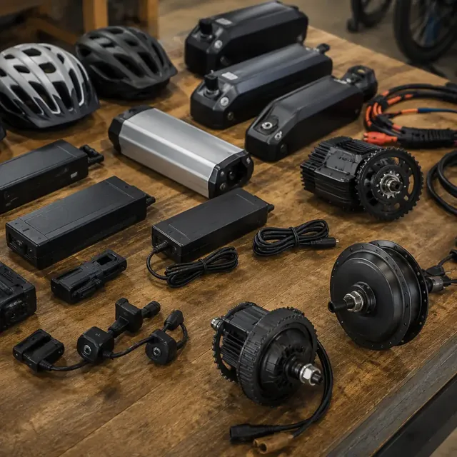 Accessories display with battery packs and chargers