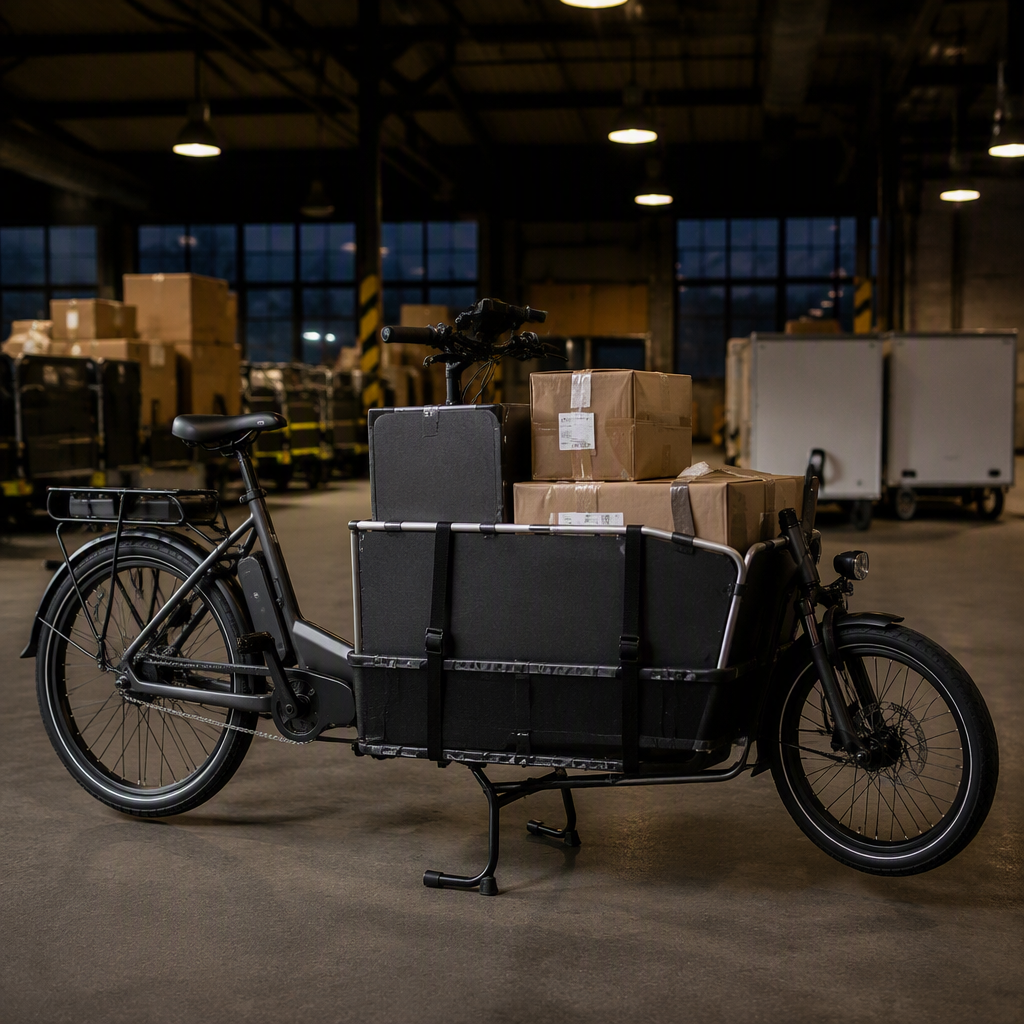 EBIKE electric scooter in dark showroom