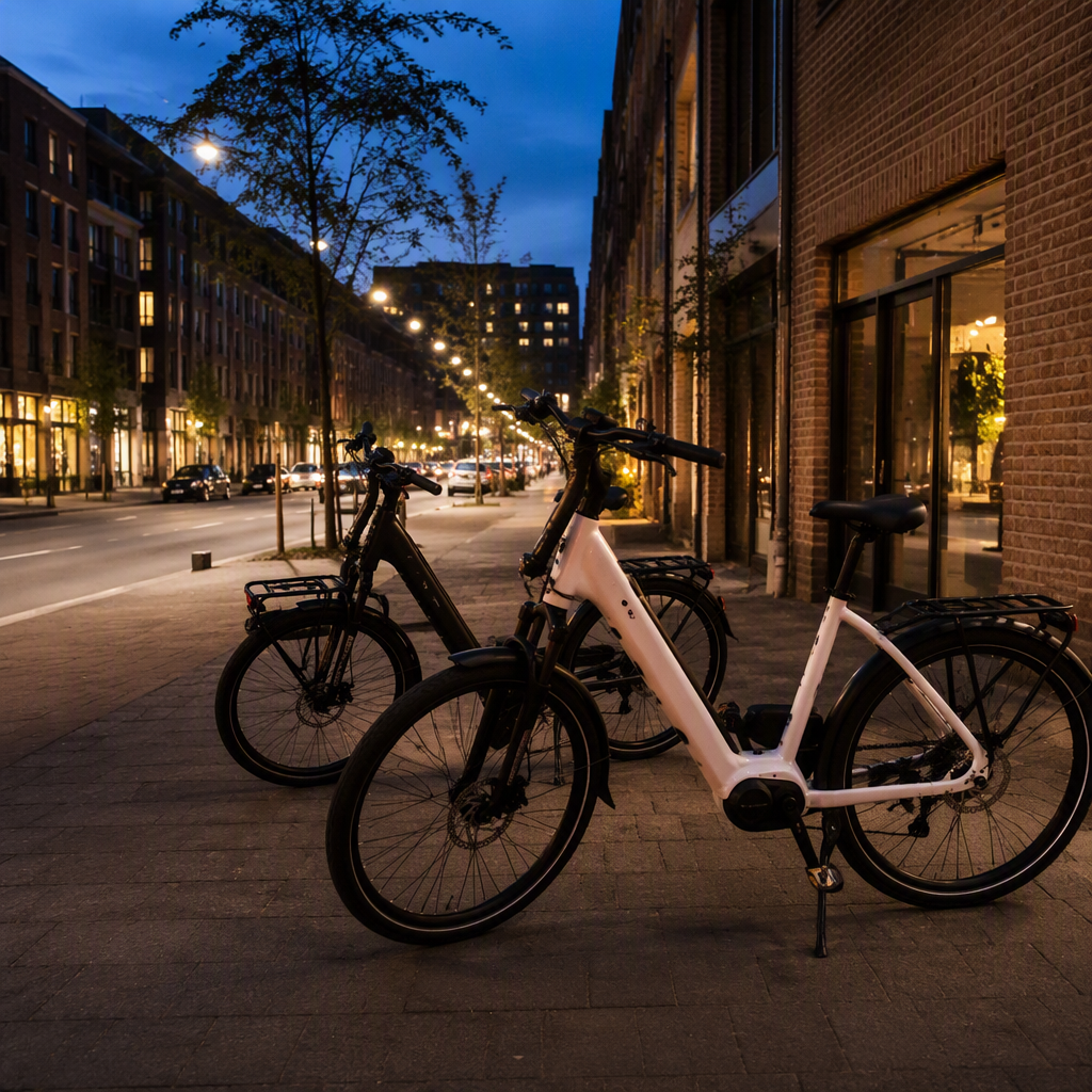 EBIKE electric scooter in dark showroom