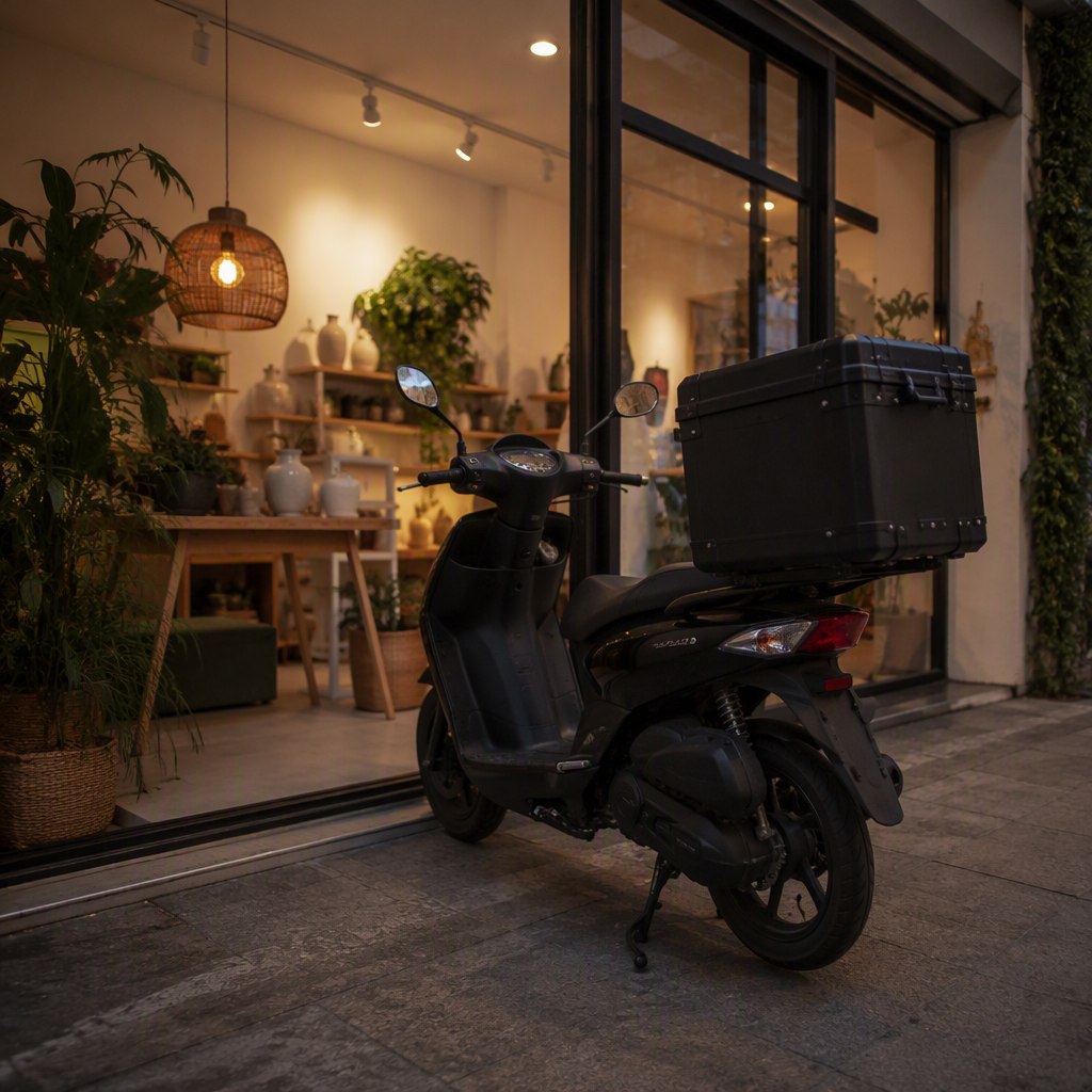 EBIKE electric scooter in dark showroom