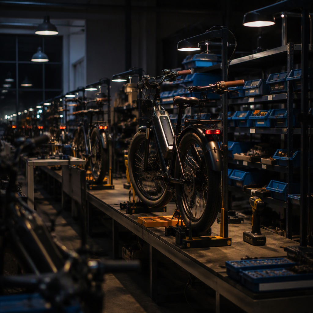 EBIKE electric scooter in dark showroom
