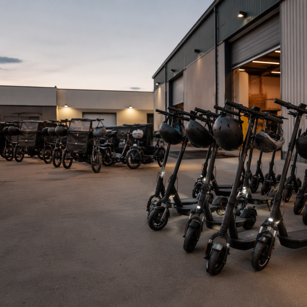EBIKE electric scooter in dark showroom