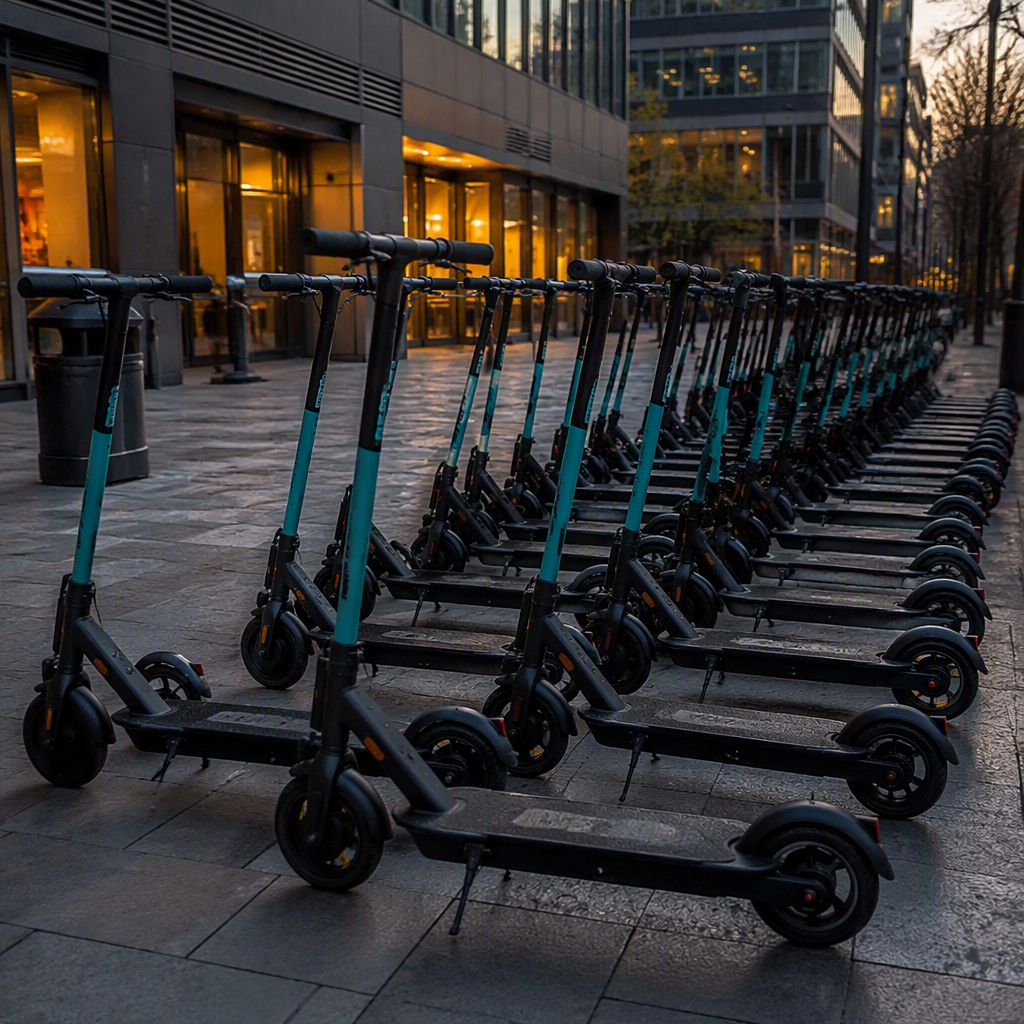 EBIKE electric scooter in dark showroom