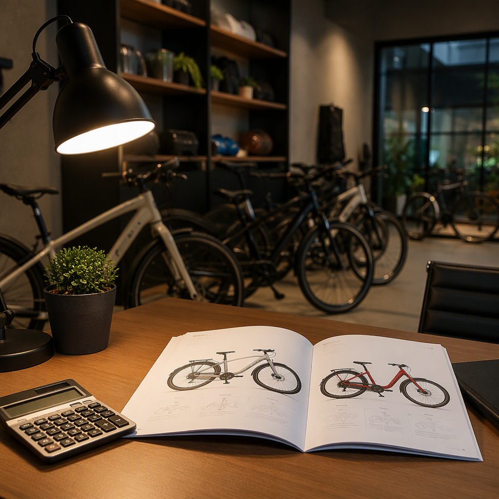 EBIKE electric scooter in dark showroom