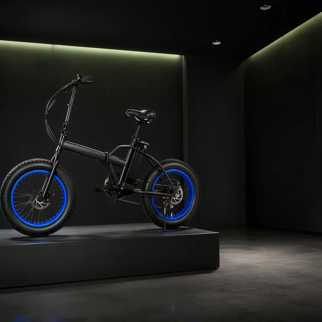 EMS-EBIKE electric scooter in dark showroom