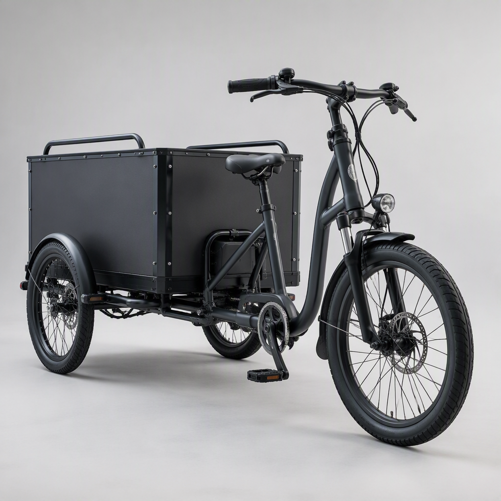 Cargo electric tricycle with large flatbed