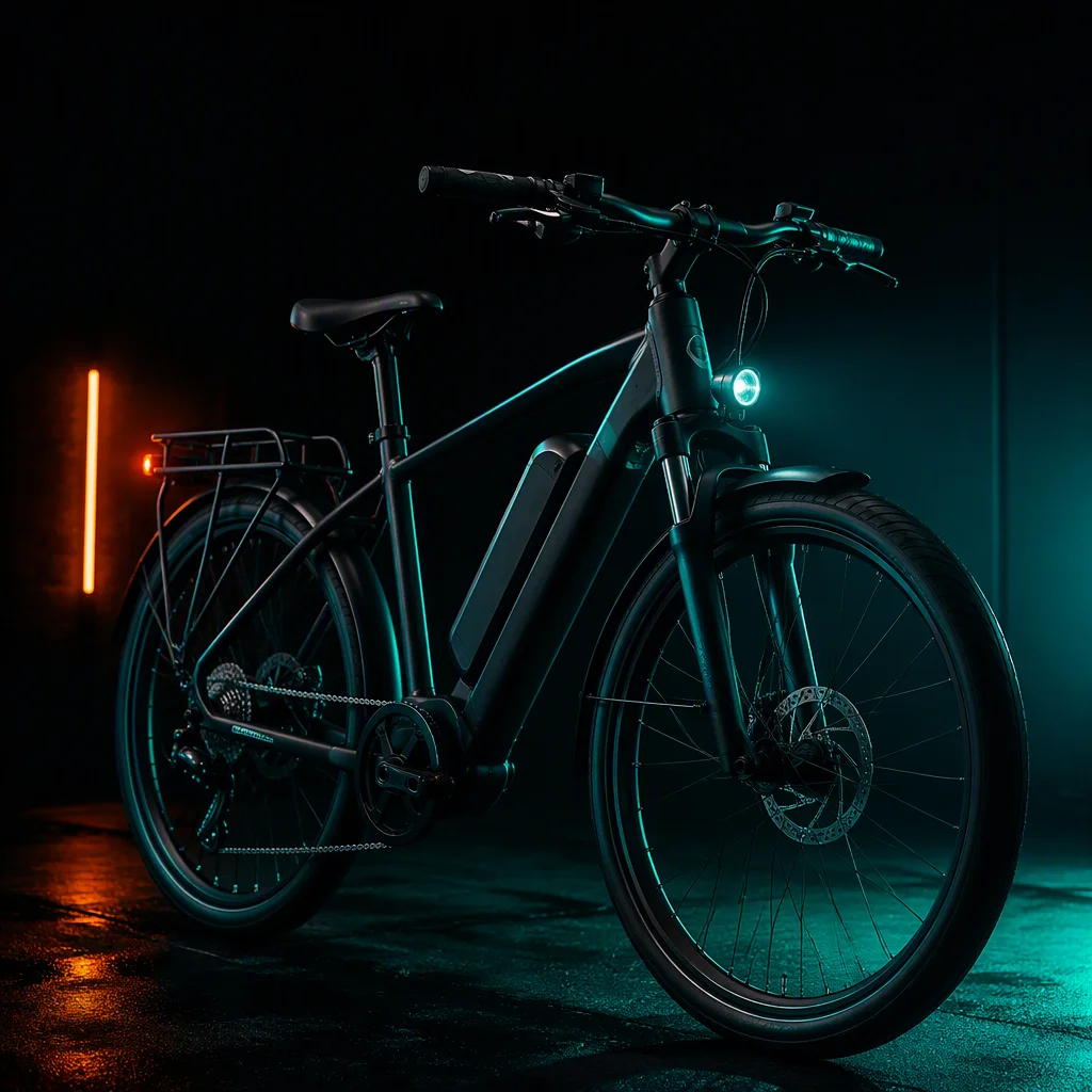 City commuter e-bike with step-through 6061 aluminum frame on urban street