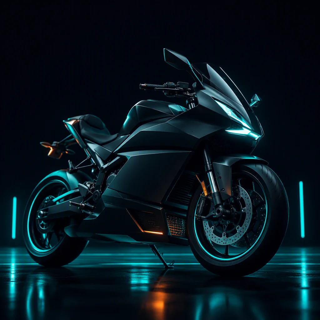 Electric patrol motorcycle with integrated emergency lights and police livery panel