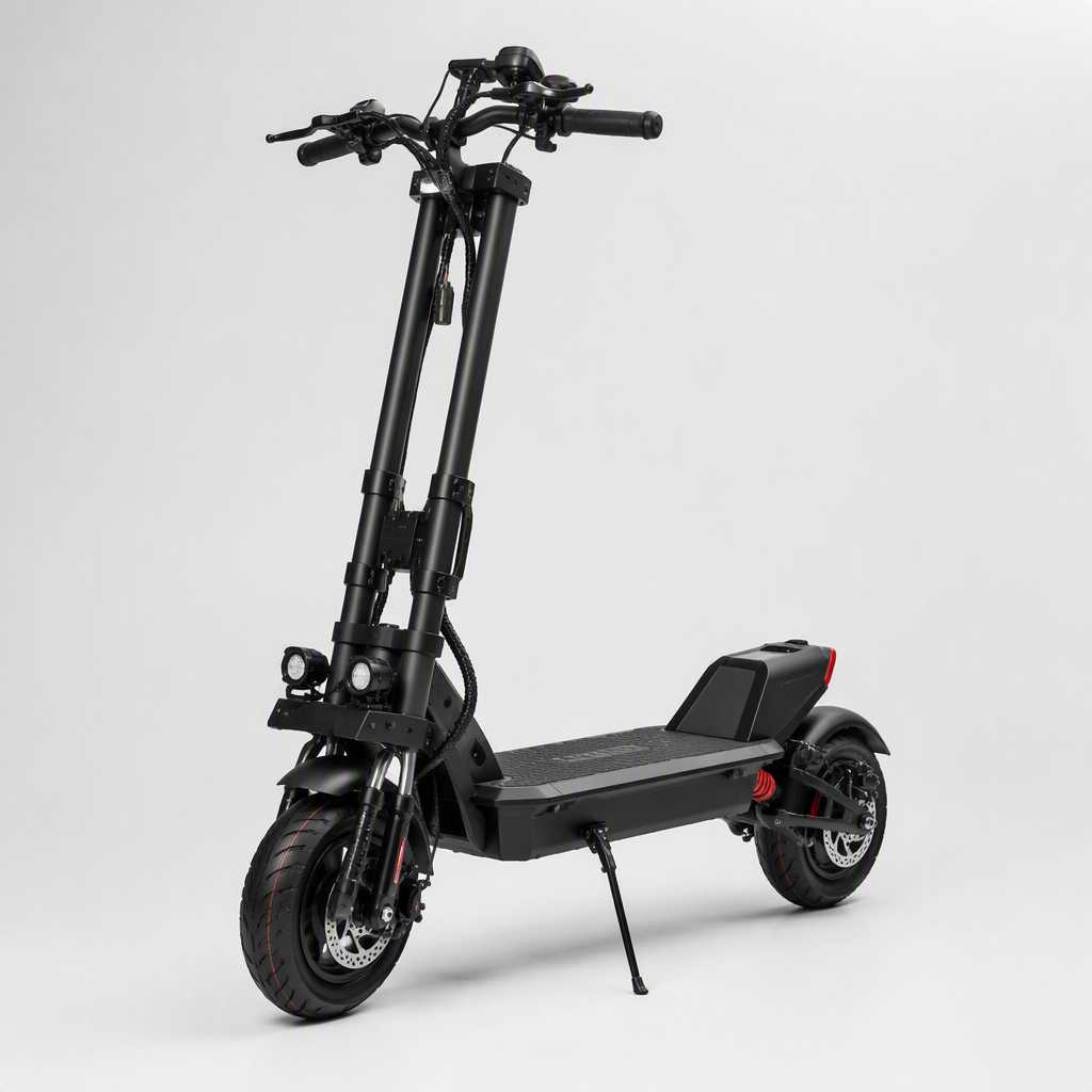 High-performance electric scooter at speed